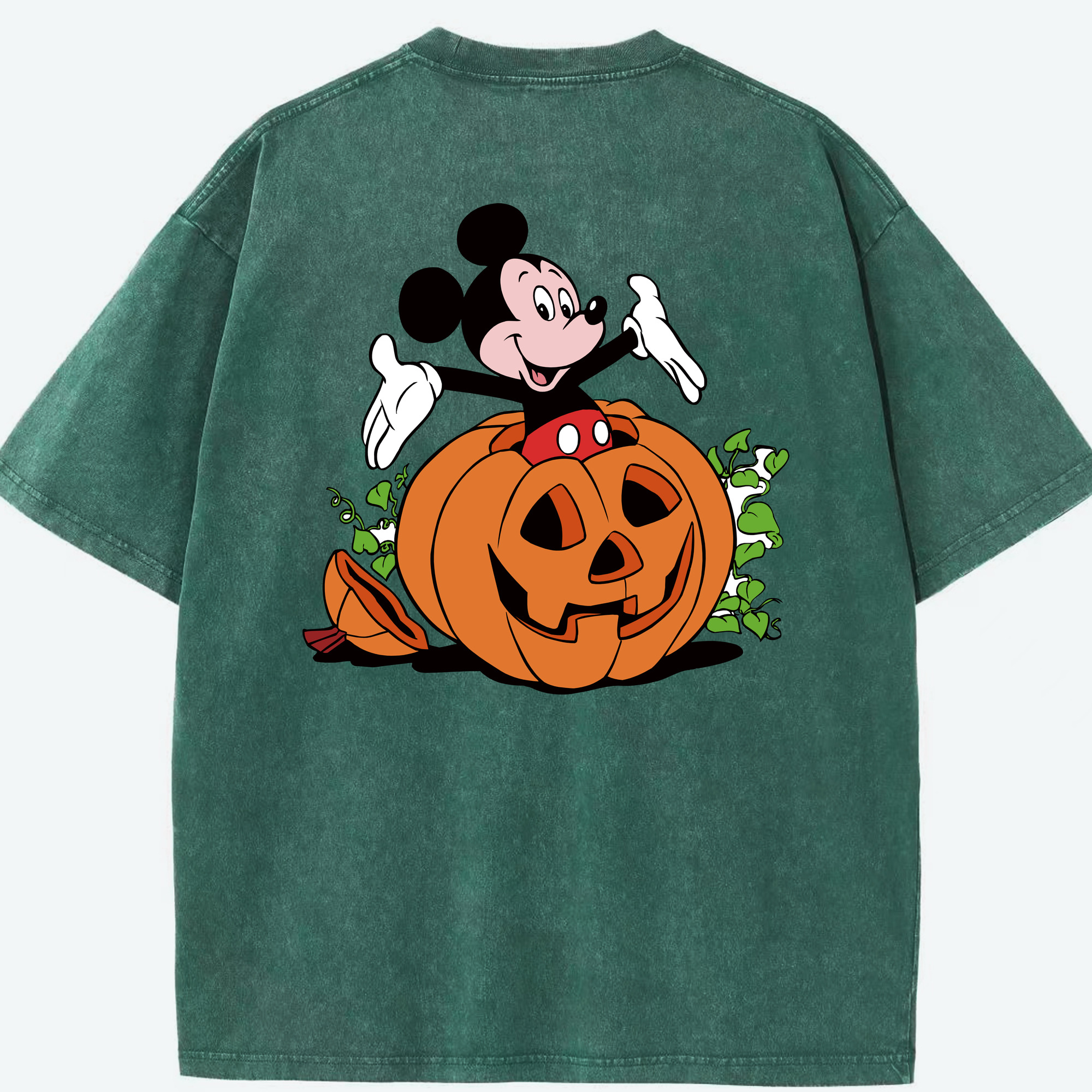 （画像用） ミッキーマウス Mickey Mouse 綿100% ヴィンテージ風 半袖Tシャツ（背面プリント）